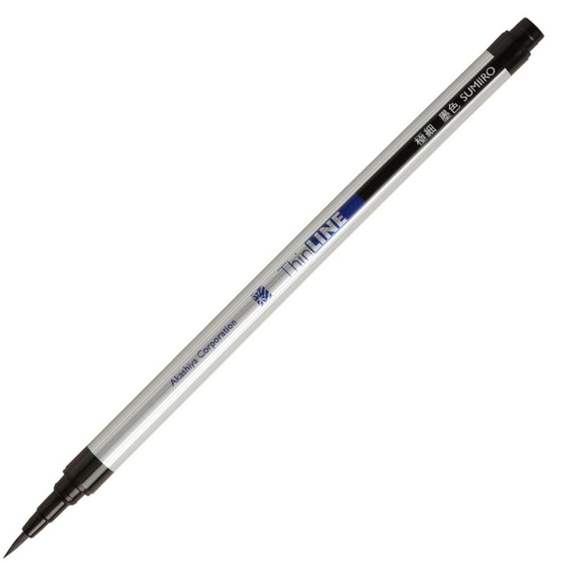 أكاشيا قلم فرشاة أكاشيا فود شين موهيتسو، رأس رفيع، حبر أسود (STL300-01) - Image 1